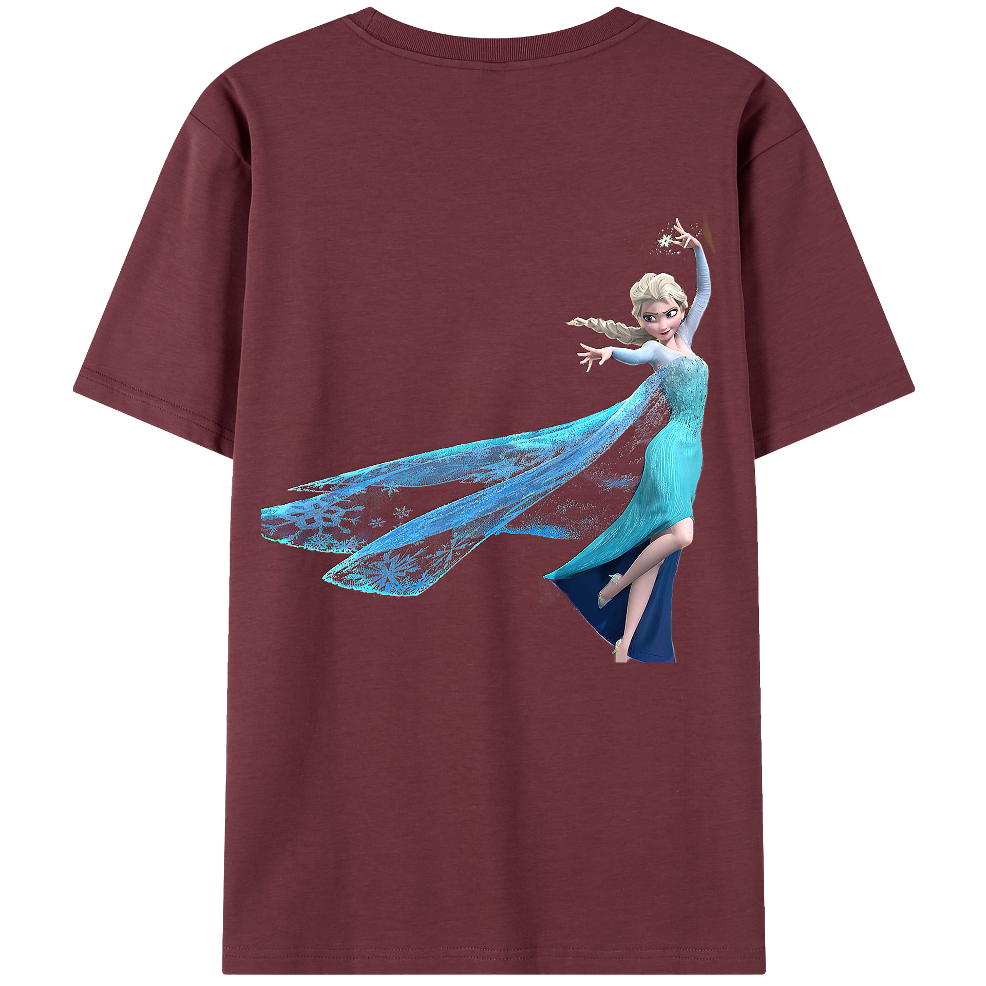 （画像用） アナと雪の女王 アンナ エルサ Frozen Anna Elsa 綿100％半袖Tシャツ（背面プリント）